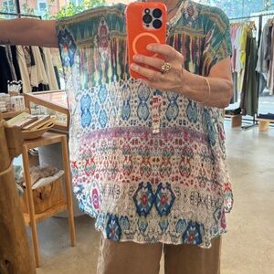 Johnny Was Oversized Geometric Print Tunic Small